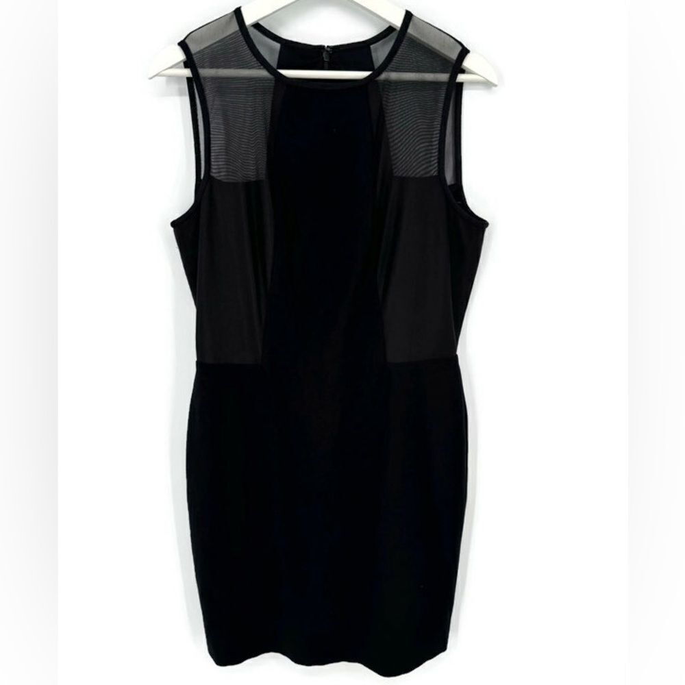 Lauren Ralph Lauren Ponte Mesh Black Dress Sz 12